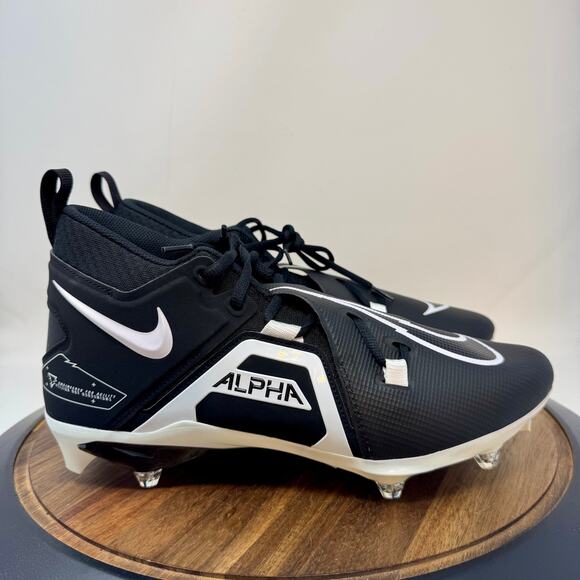 Nike Men's Alpha Menace Detachable 12.5 Wide Football Cleats Black DR5662-001 - Picture 1 of 10